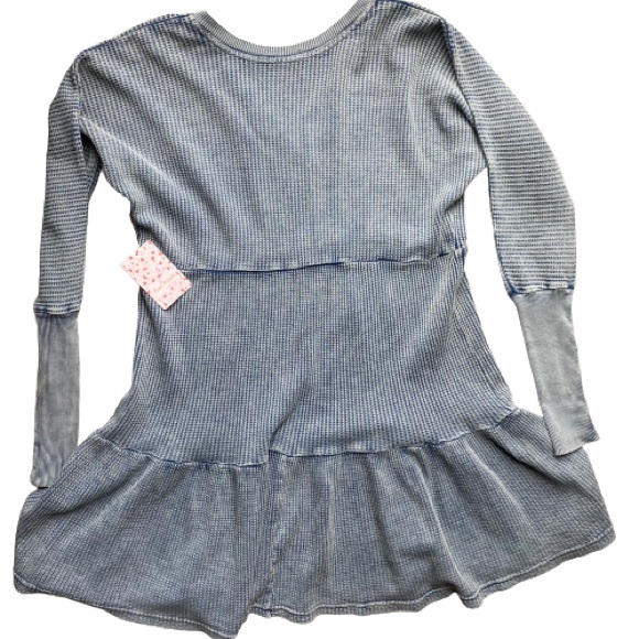 NWT Free People One Jolene Mini Dress Blue - Picture 6 of 7